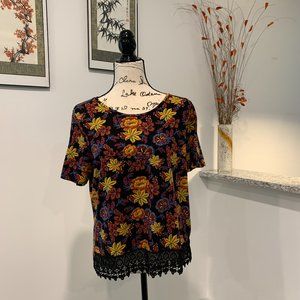 Donated Feb 16 ‘22 Offers Welcome!  Papaya Petite 16 Top with Lace